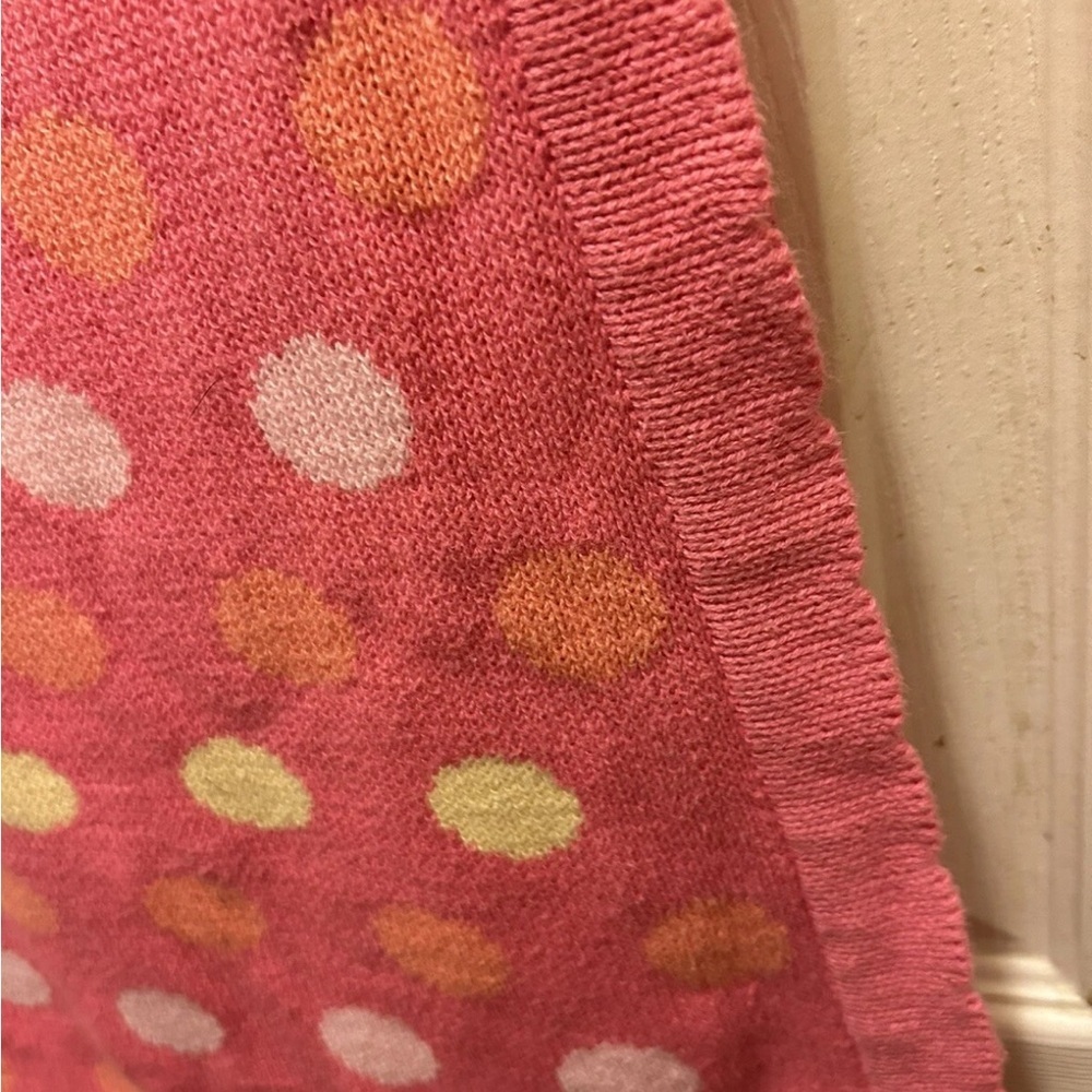 Elegant Baby Pink Polka Dot Reversible Blanket - Picture 15 of 15